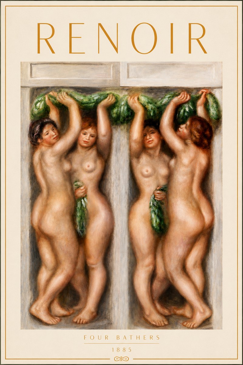 Renoir Four Bathers No4 - Plakát