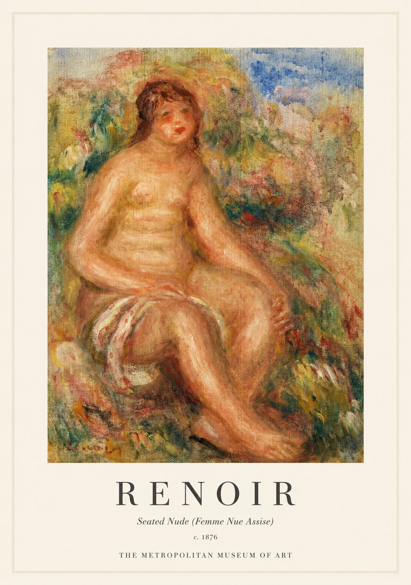 Renoir Seated Nude (Femme Nue Assise) No1 - Plakát