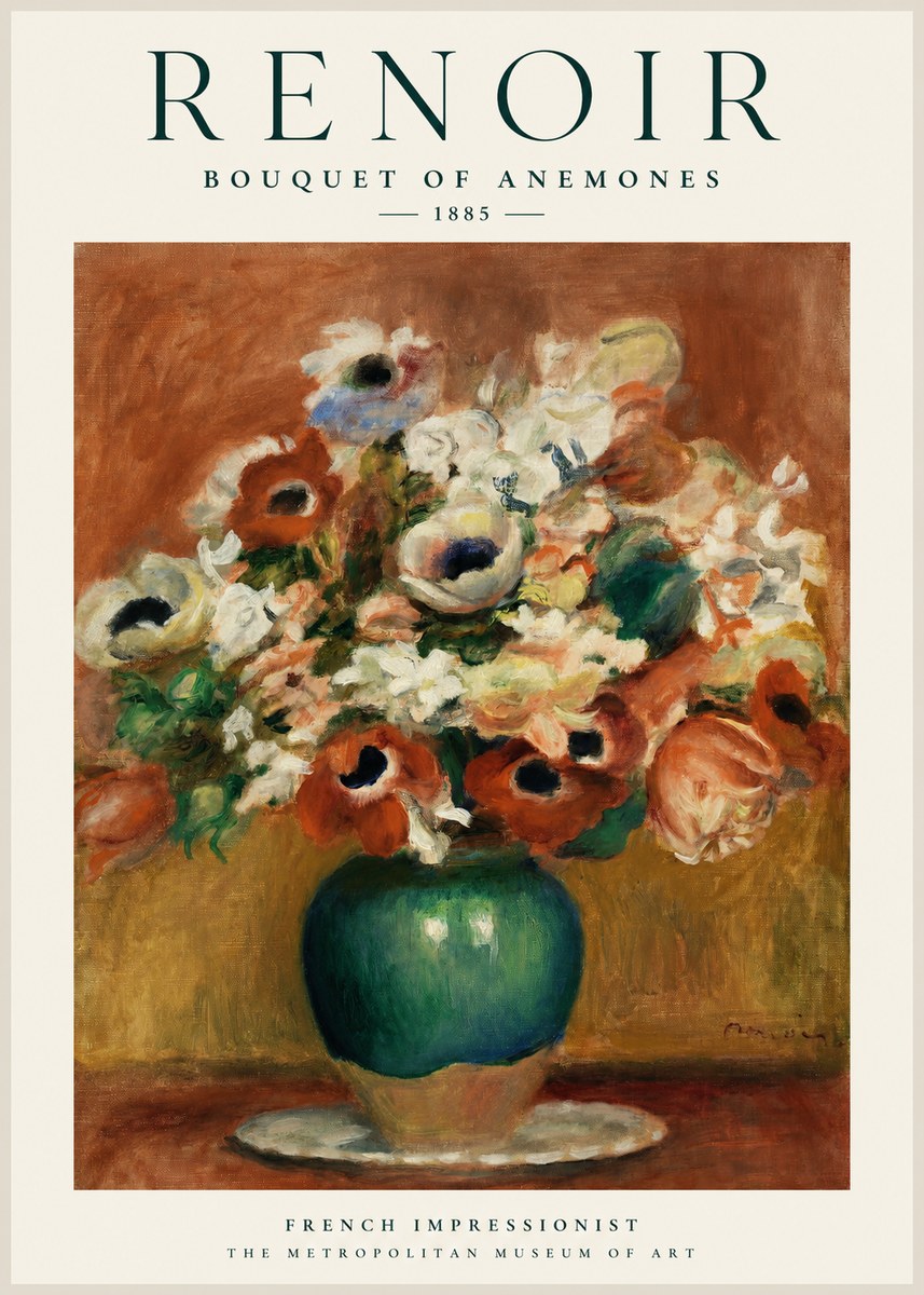 Renoir Bouquet of Anemones No1 - Plakát