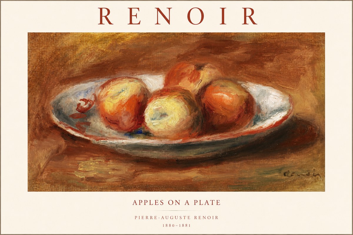 Renoir Apples on a Plate No1 - Plakát
