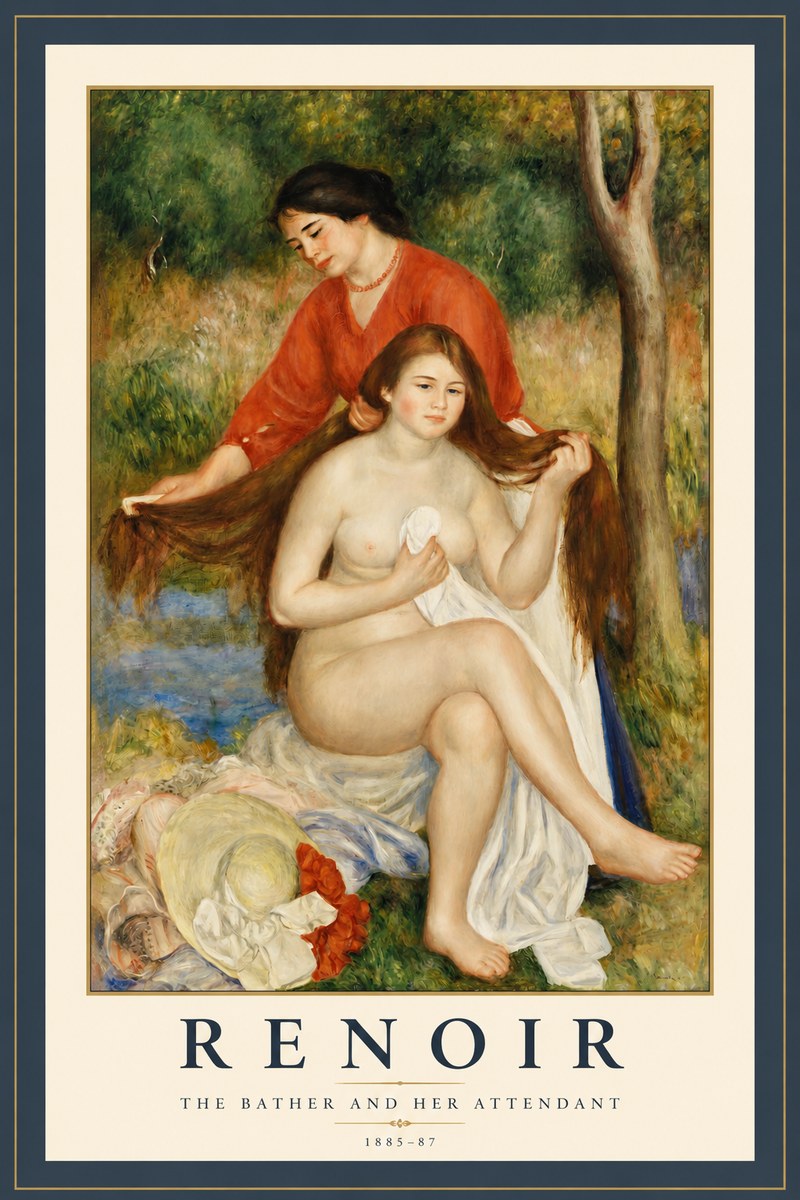 Renoir The Bather and Her Attendant No2 - Plakát