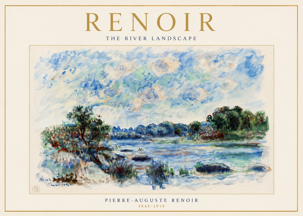 Renoir The River Landscape No4 - Plakát