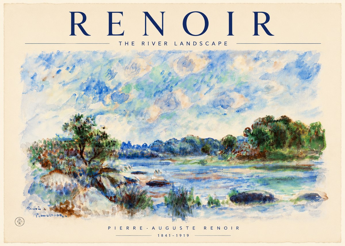 Renoir The River Landscape No6 - Plakát