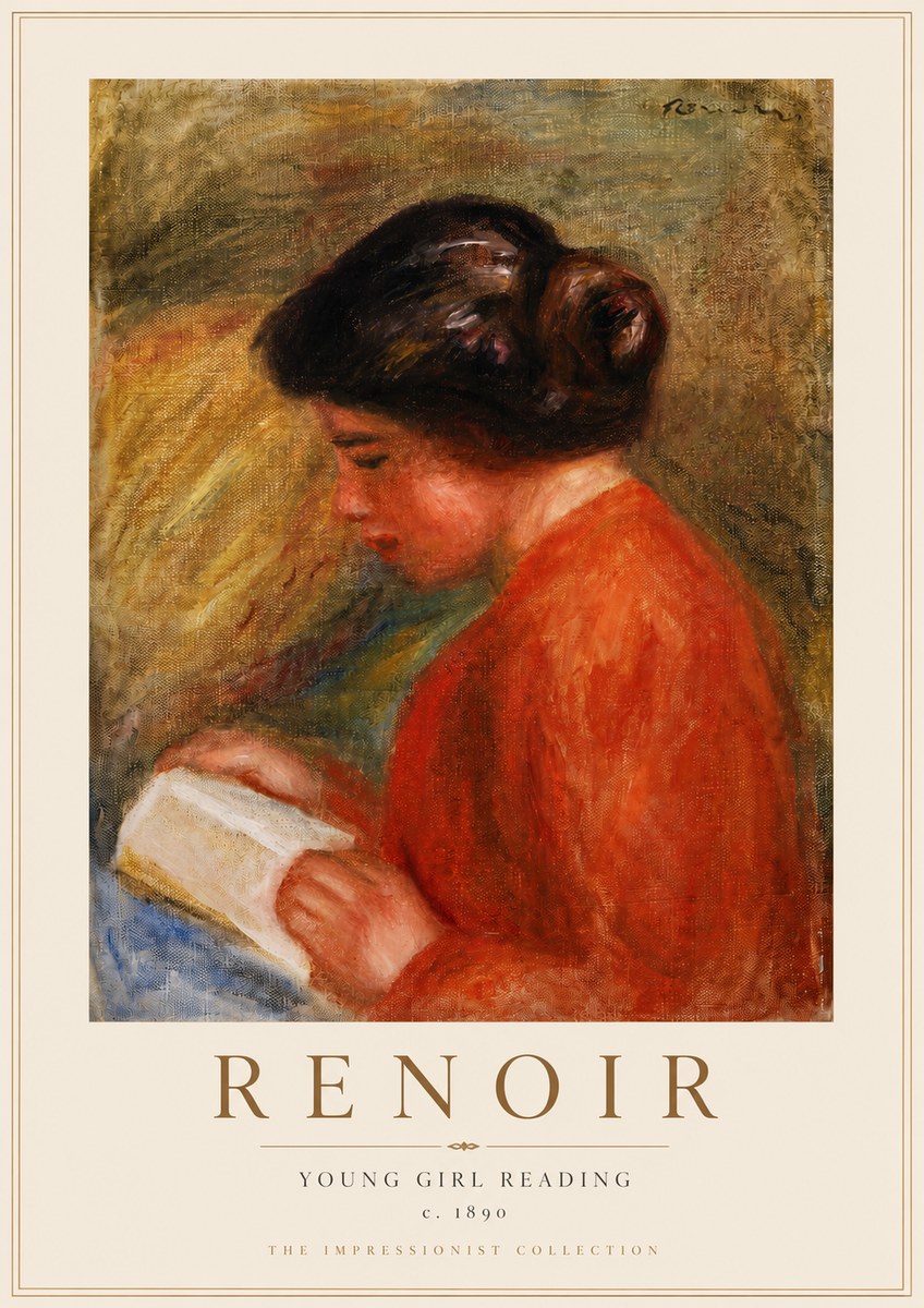 Renoir Young Girl Reading I No3 - Plakát