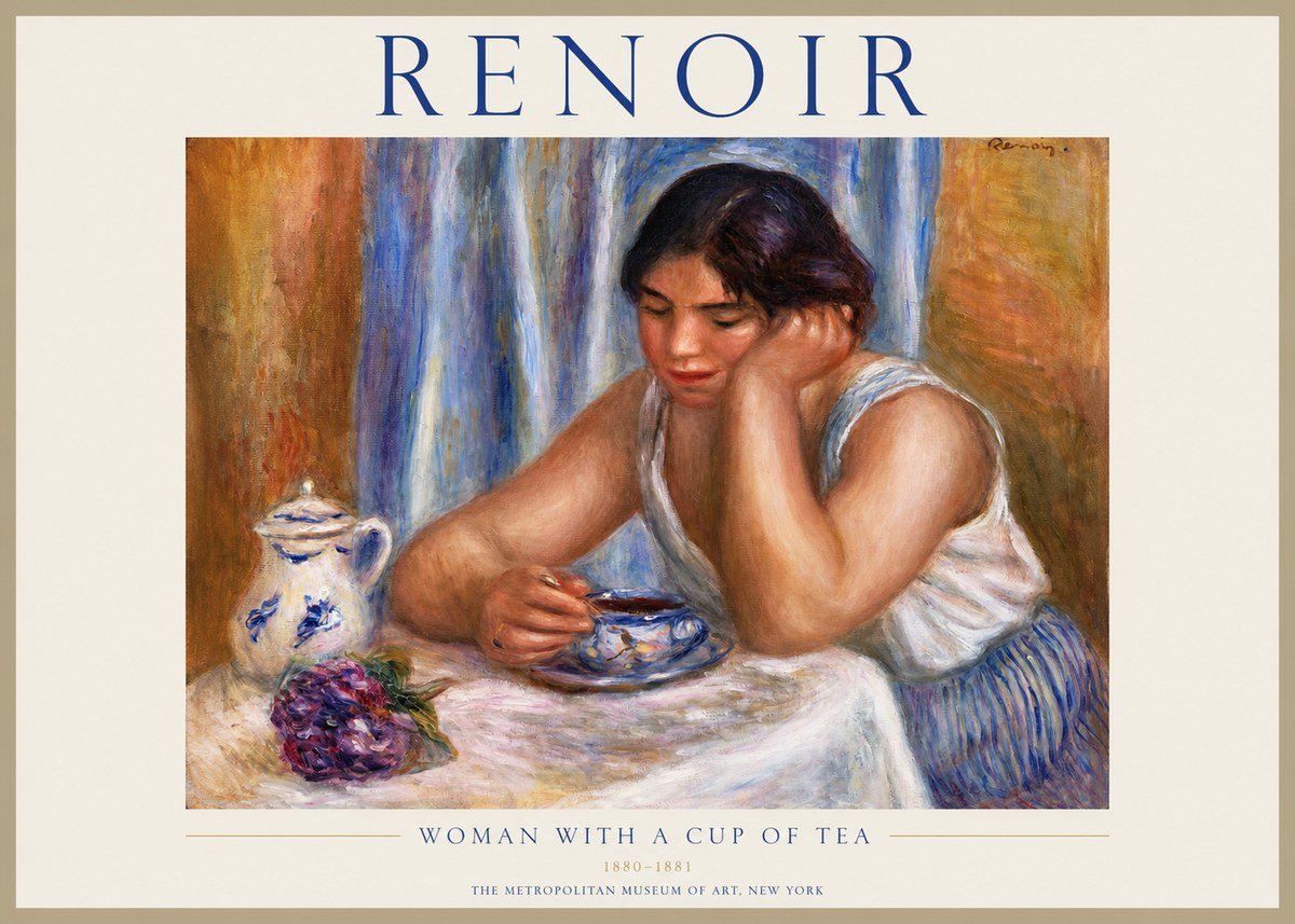 Renoir Woman with a Cup of Tea No1 - Plakát