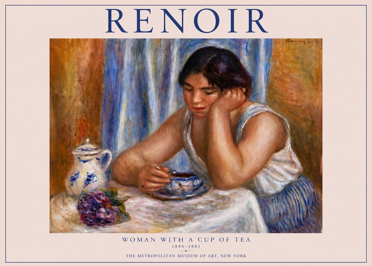 Renoir Woman with a Cup of Tea No3 - Plakát
