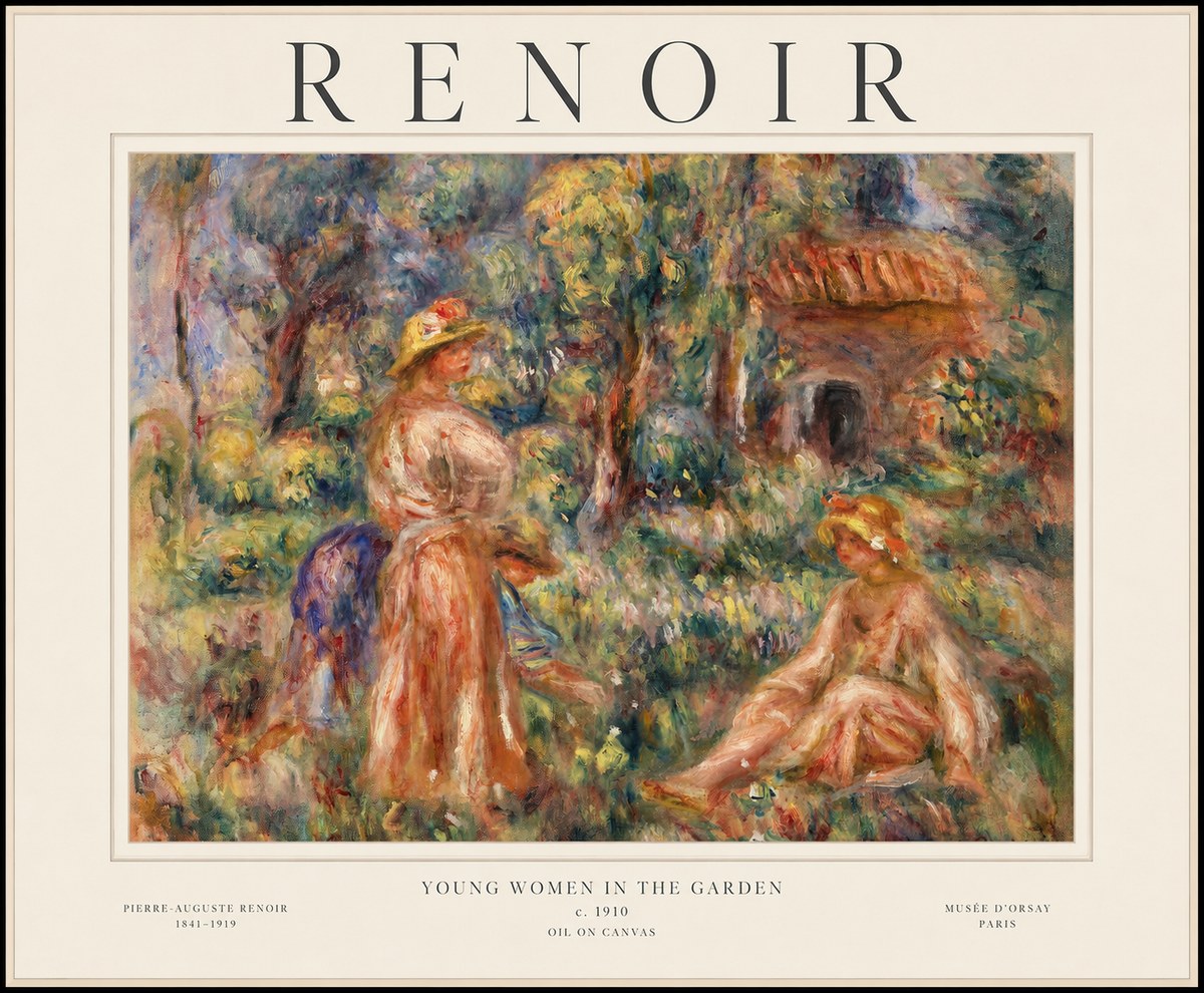 Renoir Young Women in the Garden I No1 - Plakát