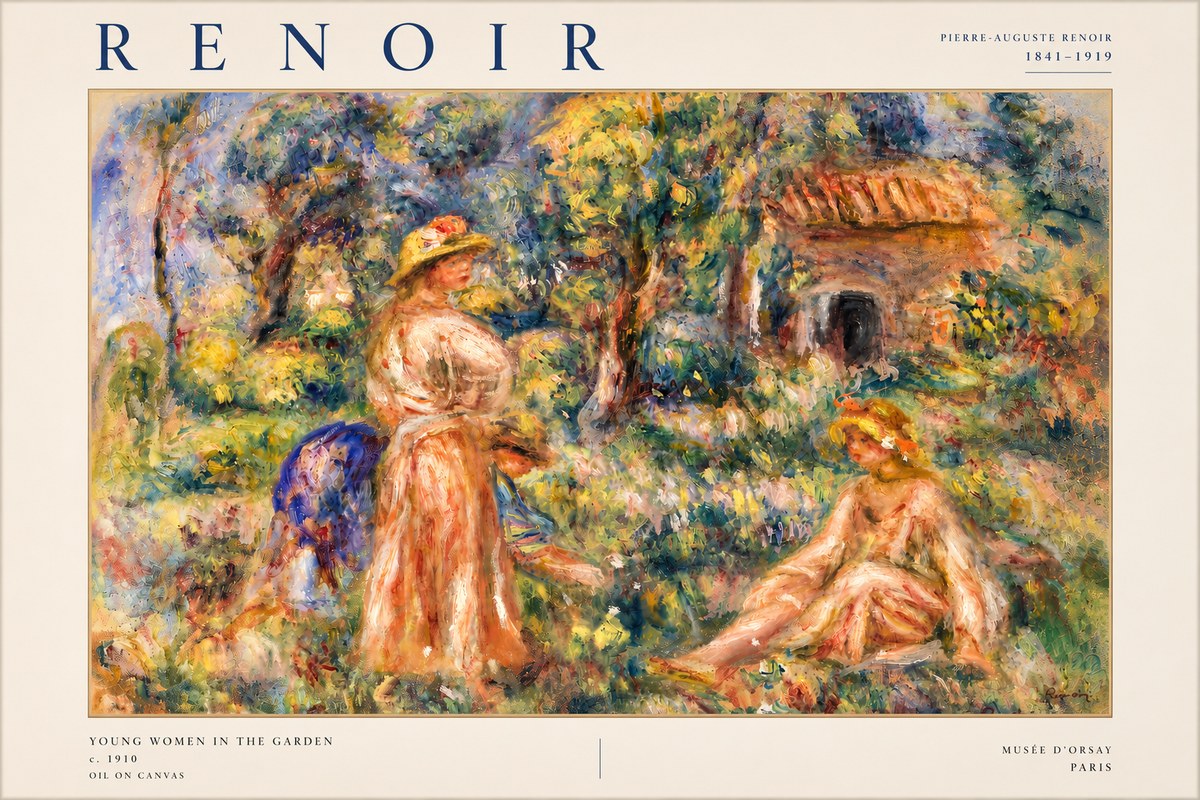 Renoir Young Women in the Garden I No4 - Plakát