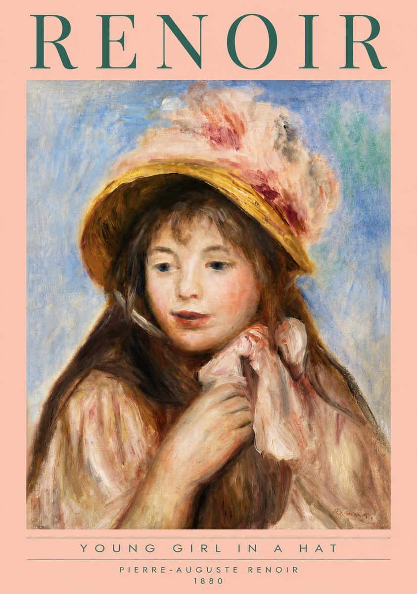Renoir Young Girl in a Hat No3 - Plakát