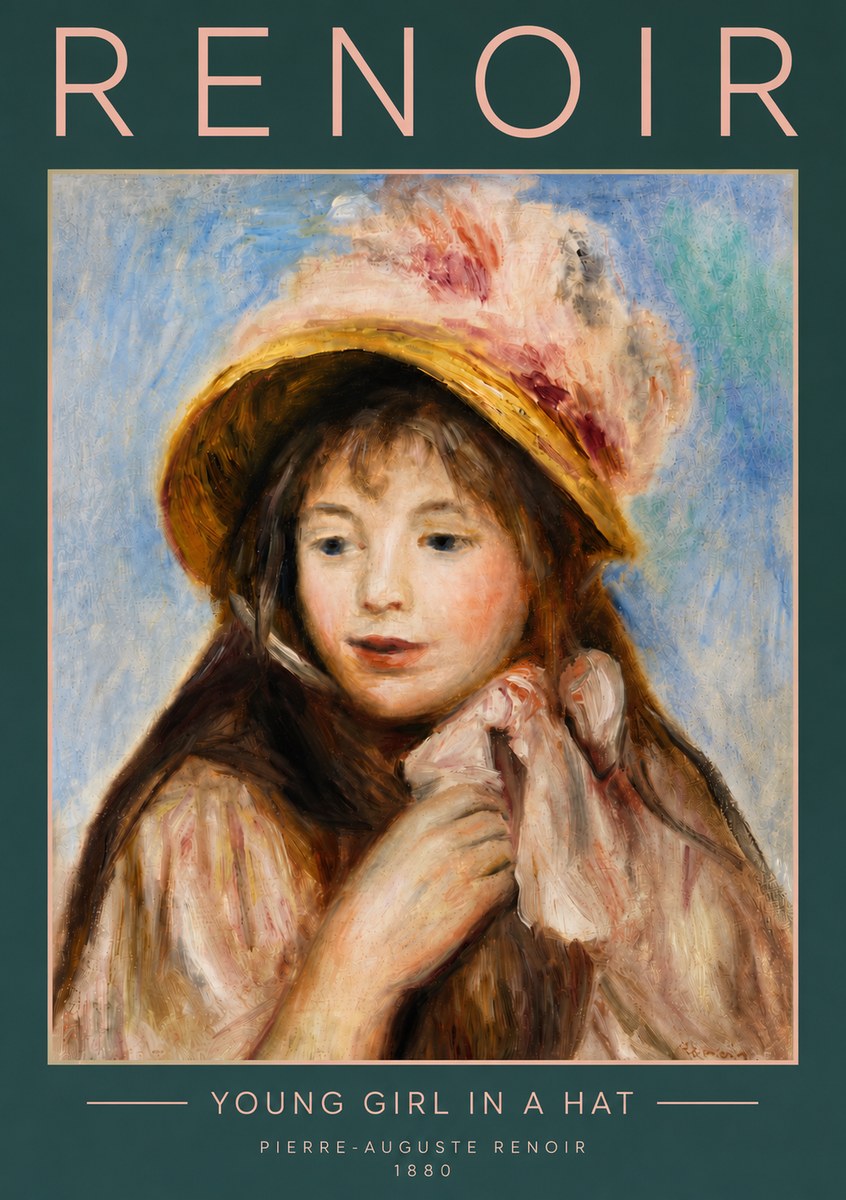 Renoir Young Girl in a Hat No5 - Plakát