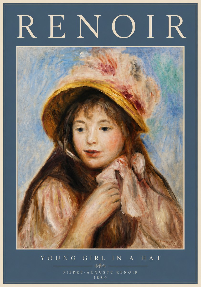 Renoir Young Girl in a Hat No6 - Plakát