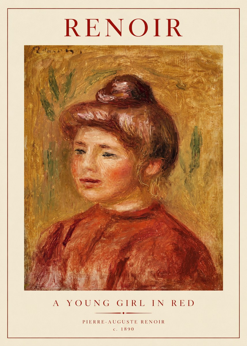 Renoir A Young Girl in Red No1 - Plakát