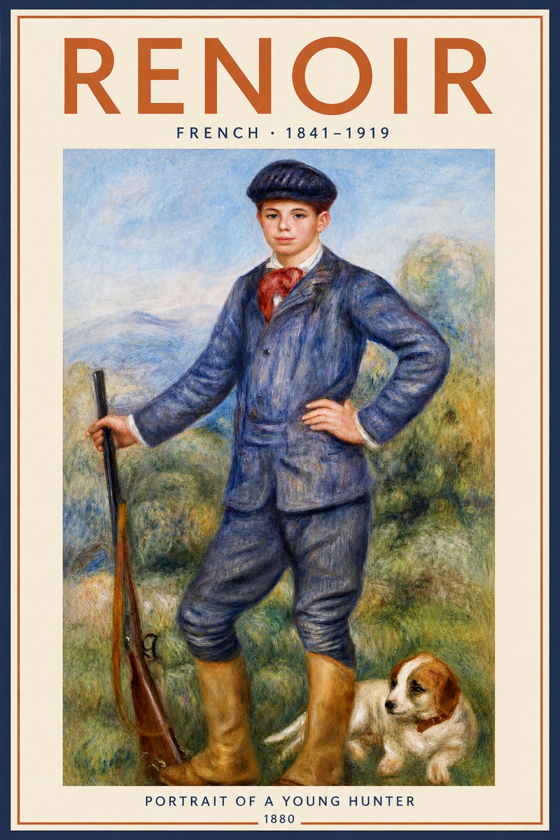 Renoir Portrait of a Young Hunter No2 - Plakát