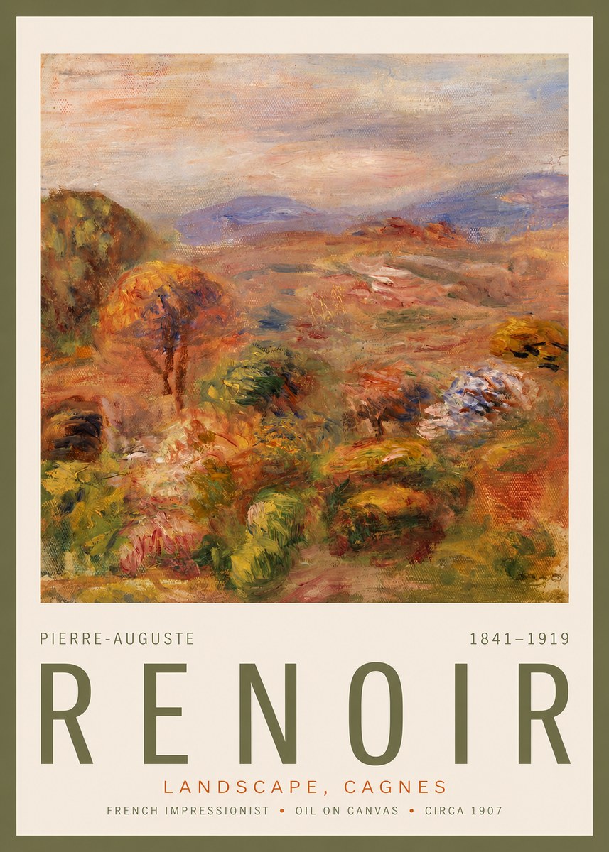 Renoir Landscape, Cagnes No2 - Plakát