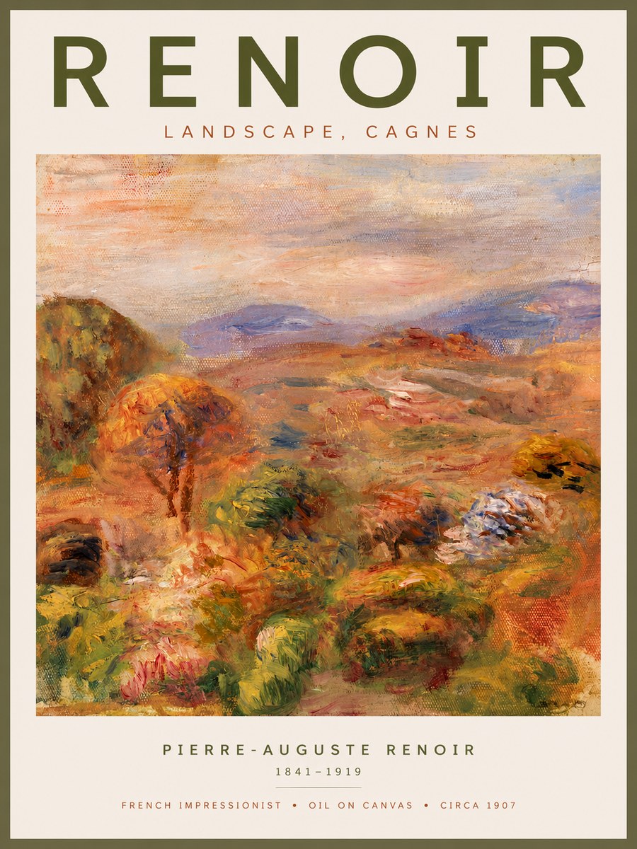 Renoir Landscape, Cagnes No6 - Plakát