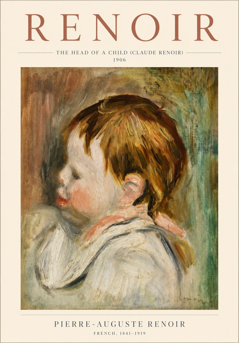 Renoir The Head of a Child (Claude Renoir) No3 - Plakát