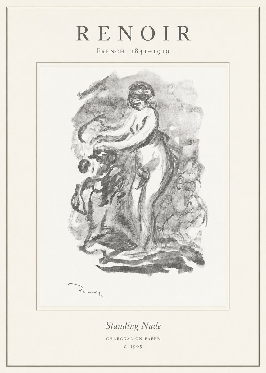 Renoir Standing Nude No1 - Plakát