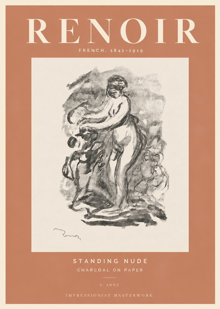Renoir Standing Nude No5 - Plakát