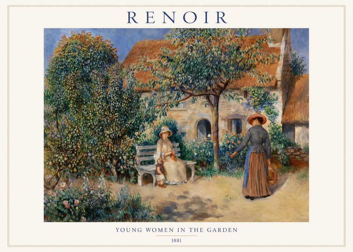 Renoir Young Women in the Garden II No1 - Plakát