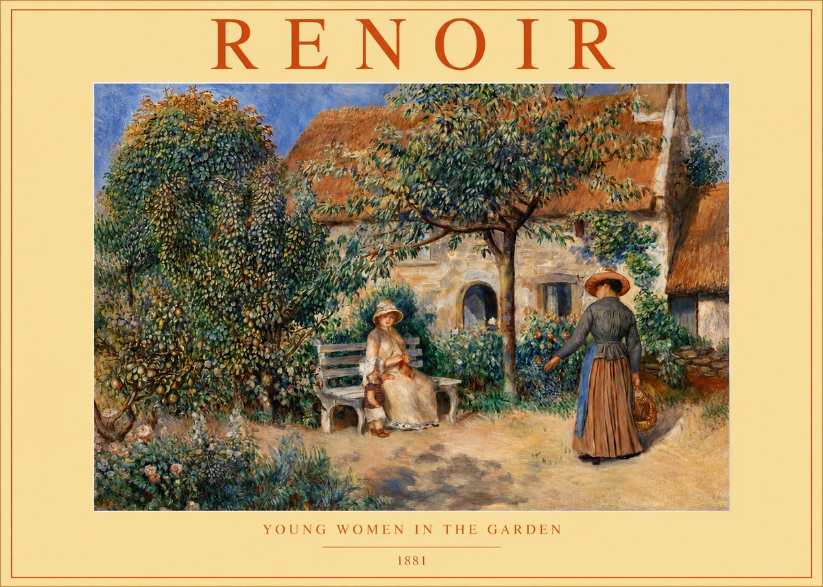 Renoir Young Women in the Garden II No4 - Plakát