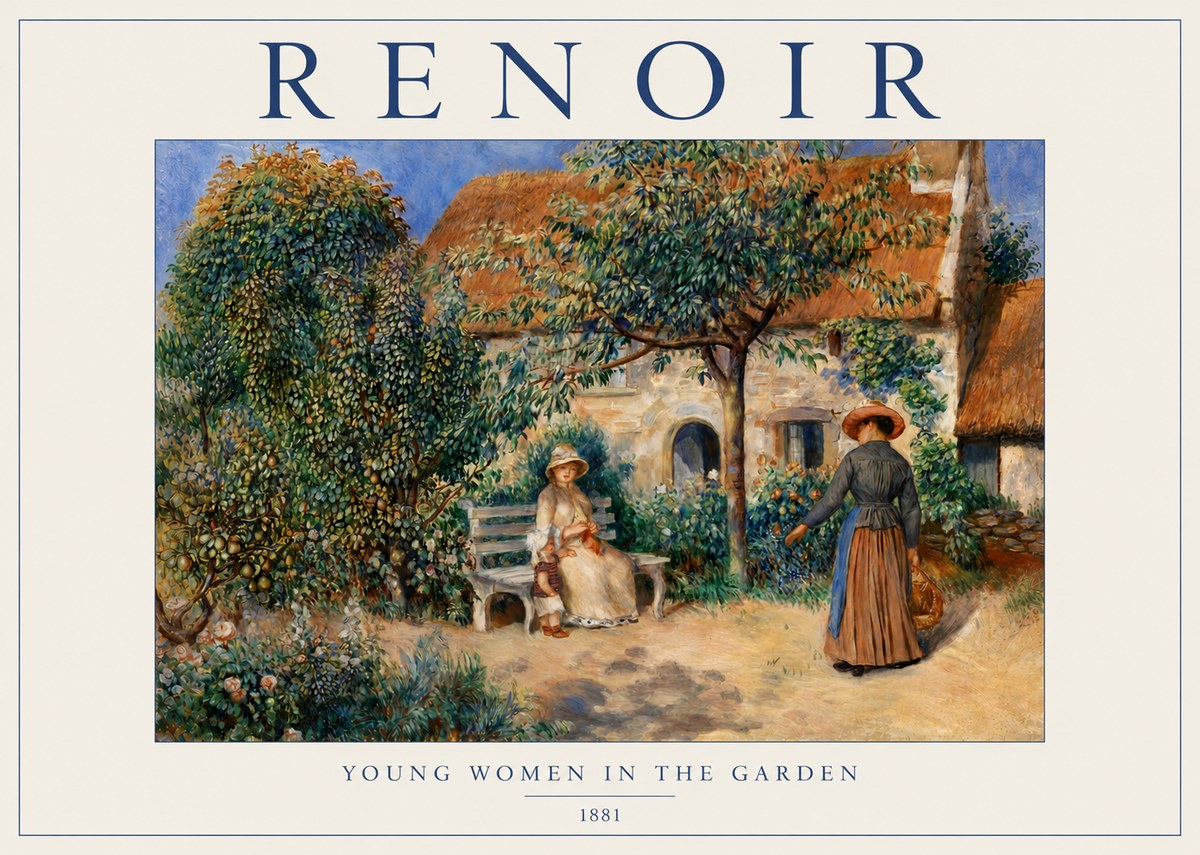 Renoir Young Women in the Garden II No5 - Plakát