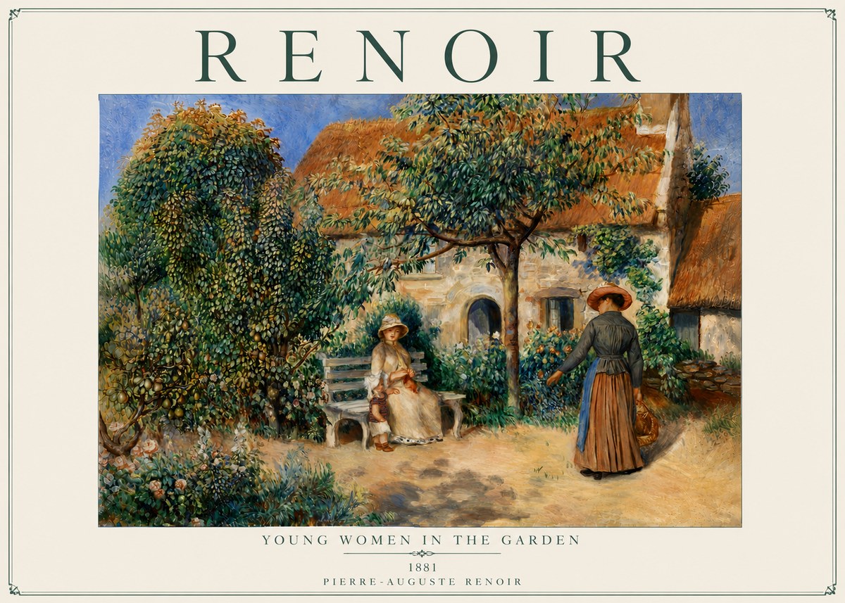Renoir Young Women in the Garden II No6 - Plakát