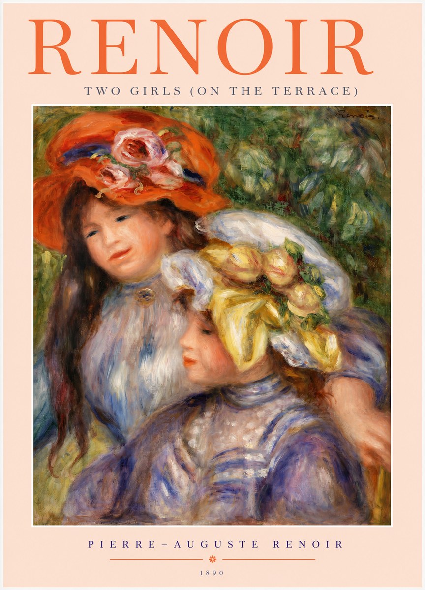 Renoir Two Girls (on the Terrace) No2 - Plakát