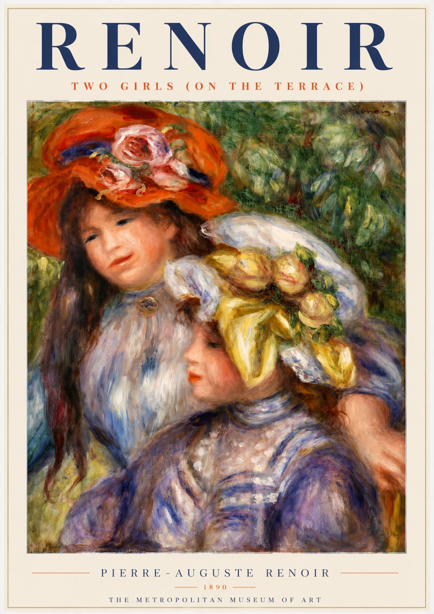 Renoir Two Girls (on the Terrace) No4 - Plakát