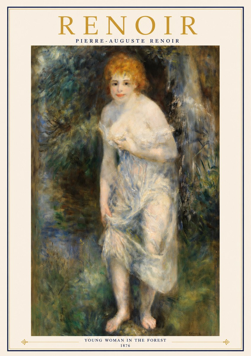 Renoir Young Woman in the Forest No2 - Plakát