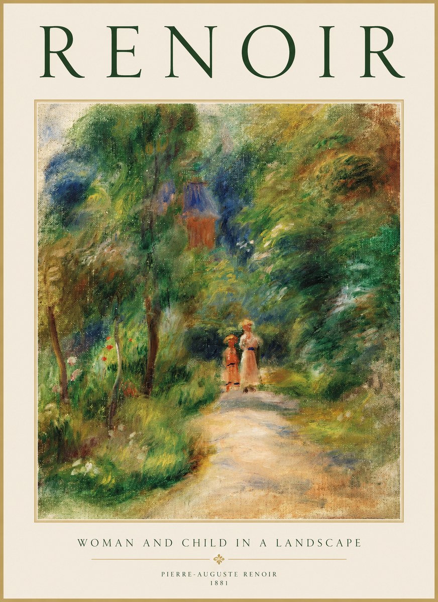 Renoir Woman and Child in a Landscape II No1 - Plakát