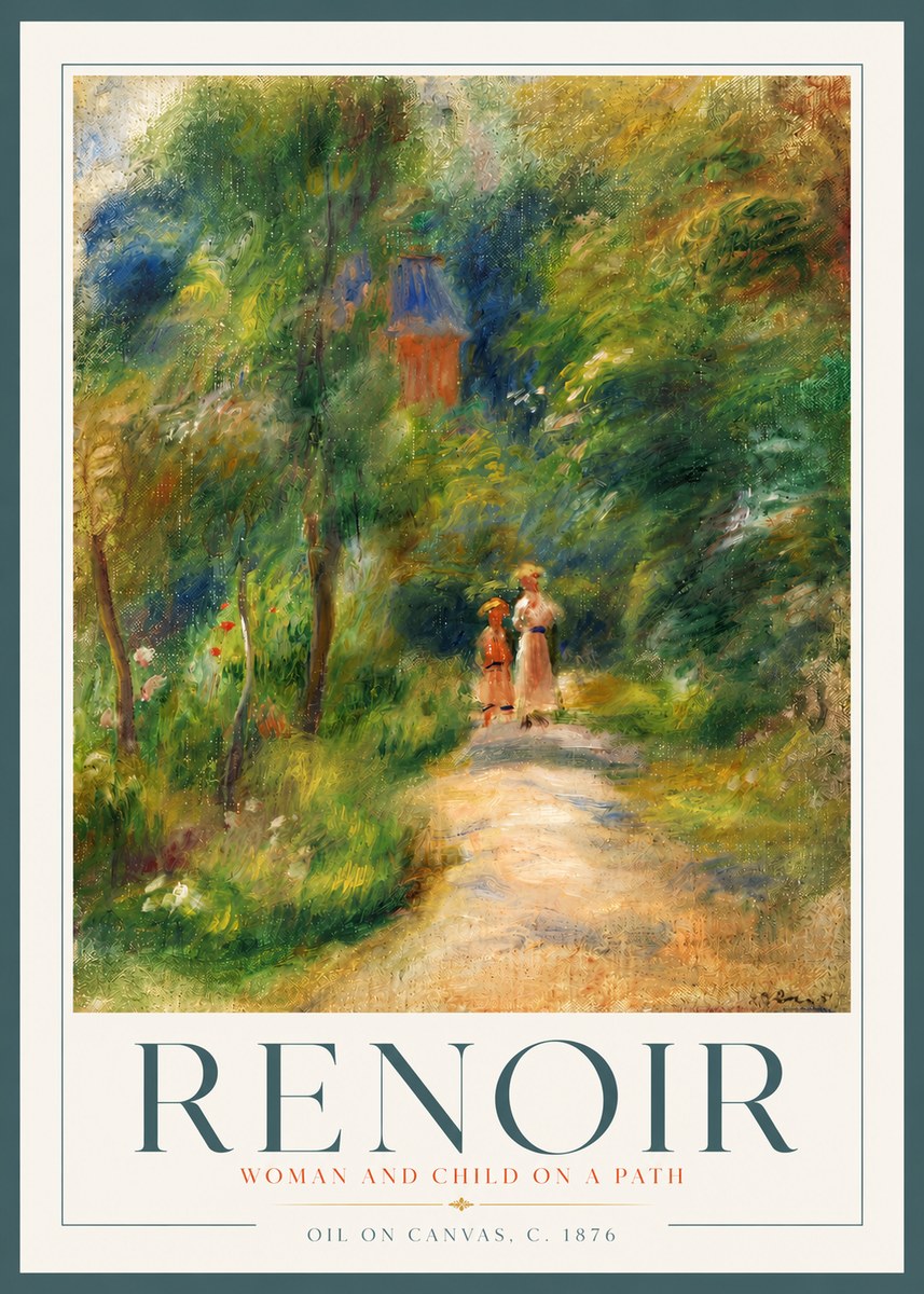 Renoir Woman and Child in a Landscape II No4 - Plakát