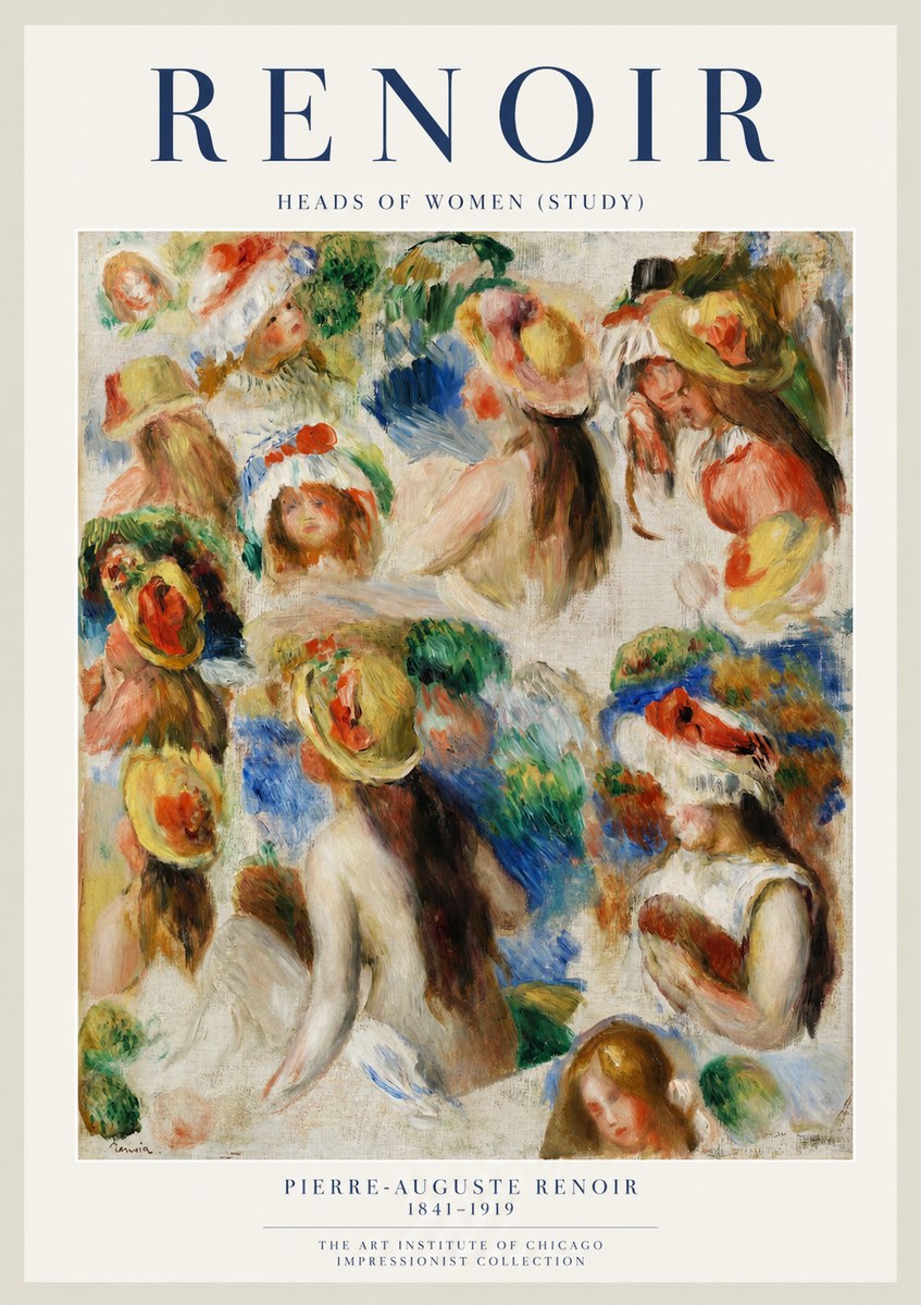 Renoir Heads of Women (Study) No1 - Plakát