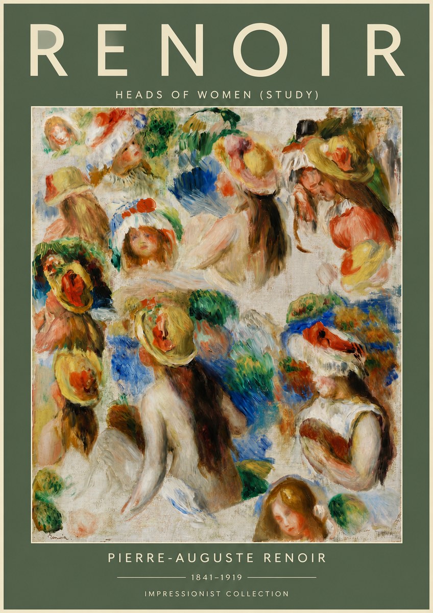Renoir Heads of Women (Study) No5 - Plakát