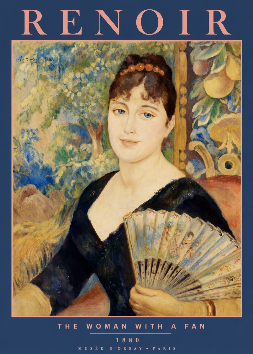 Renoir The Woman with a Fan No2 - Plakát