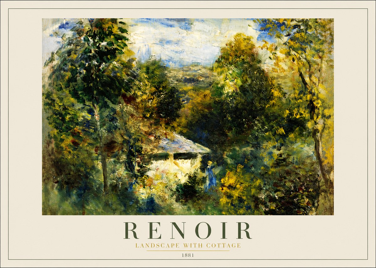 Renoir Landscape with a Cottage No4 - Plakát