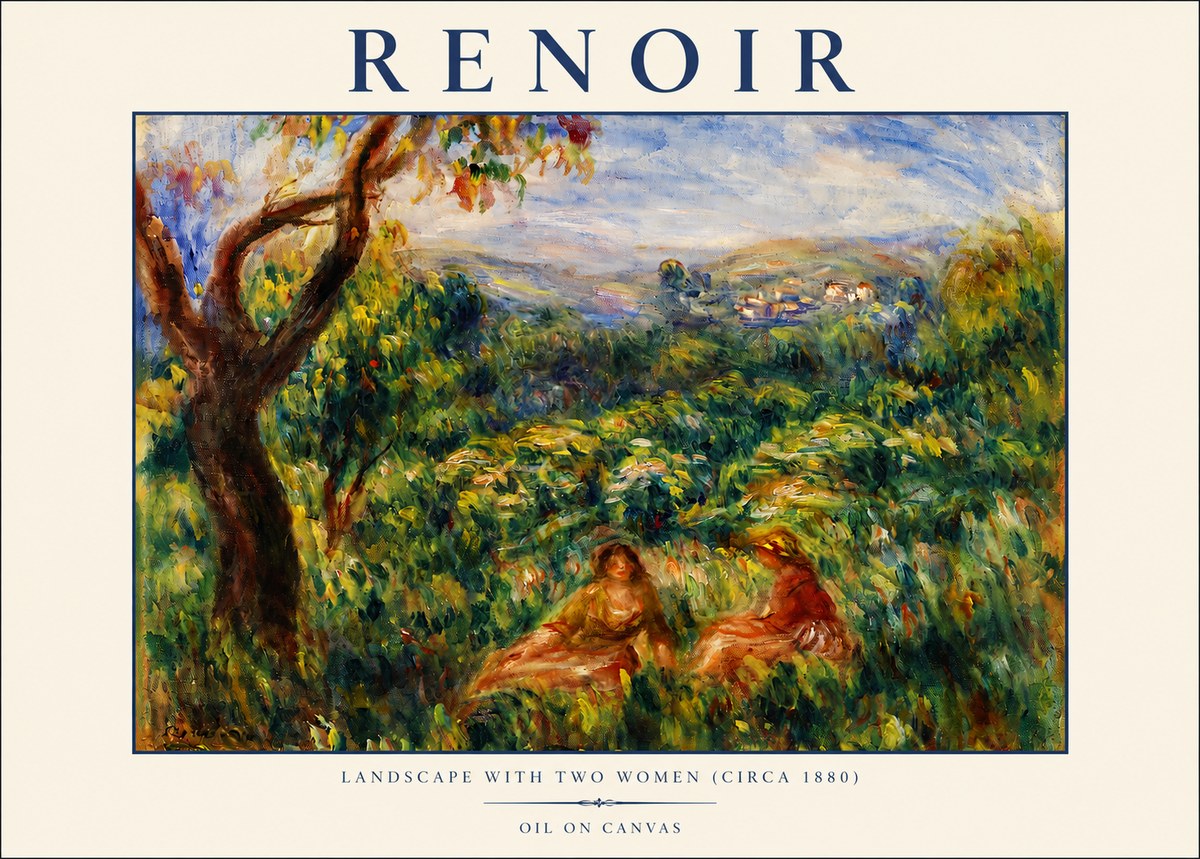 Renoir Landscape with Two Women (Circa 1880) No3 - Plakát