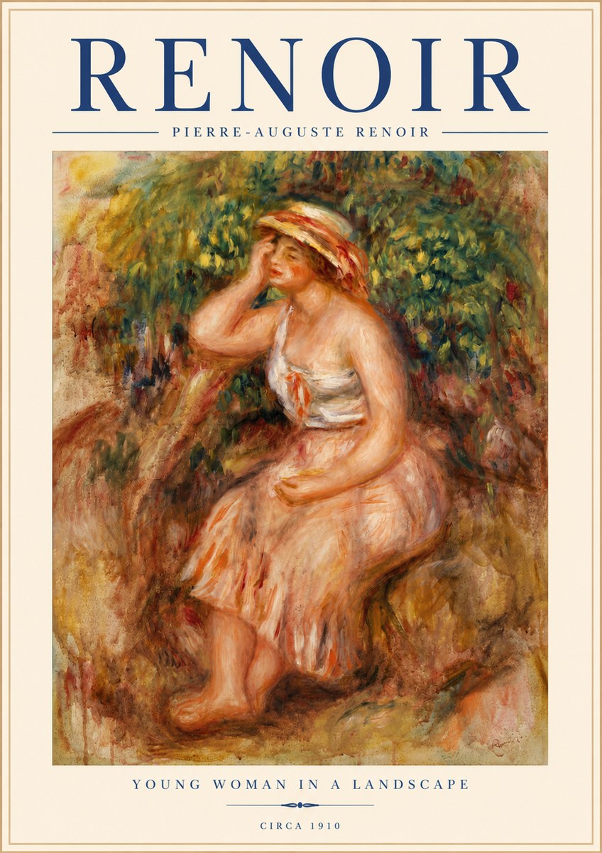 Renoir Seated Woman in a Landscape No4 - Plakát