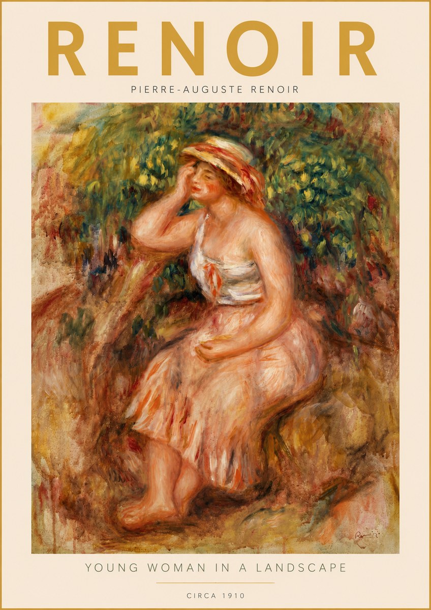 Renoir Seated Woman in a Landscape No5 - Plakát