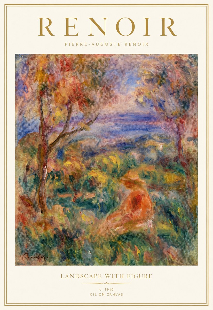 Renoir Landscape with Figure No1 - Plakát