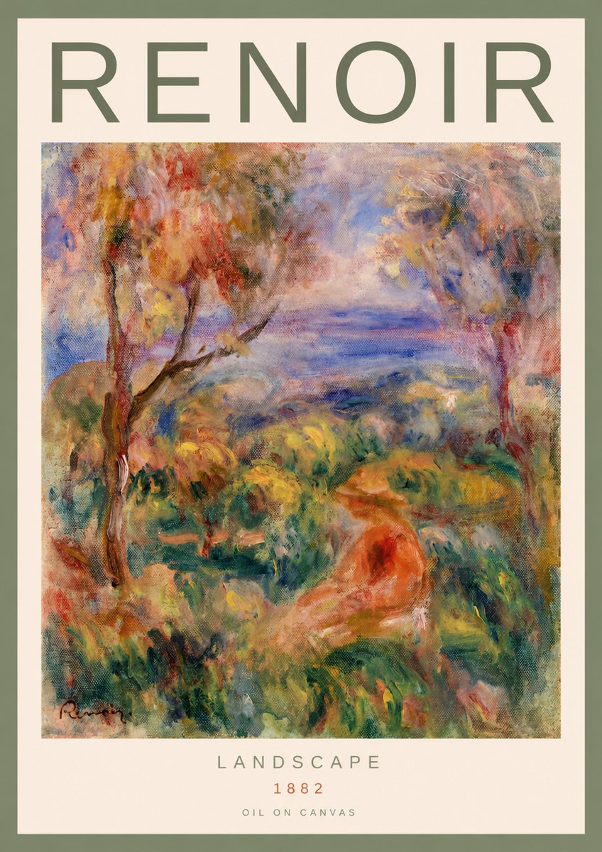 Renoir Landscape with Figure No2 - Plakát