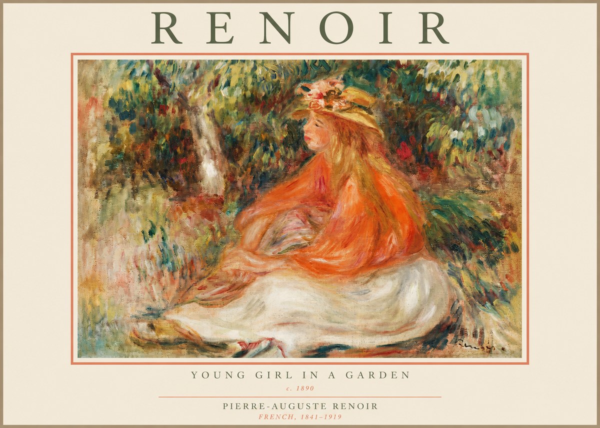 Renoir The Blonde Bather (Jeune Fille Au Chapeau) No3 - Plakát