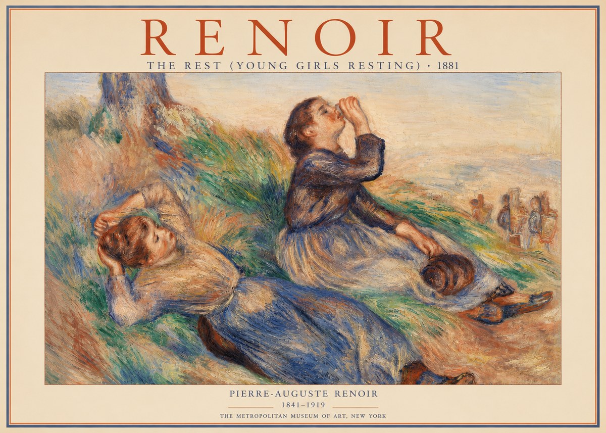 Renoir The Rest (Young Girls Resting) No2 - Plakát