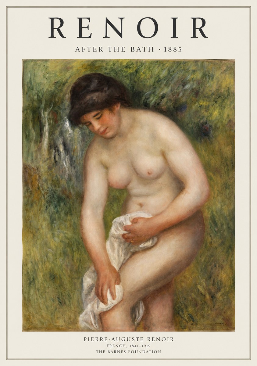 Renoir After the Bath No1 - Plakát