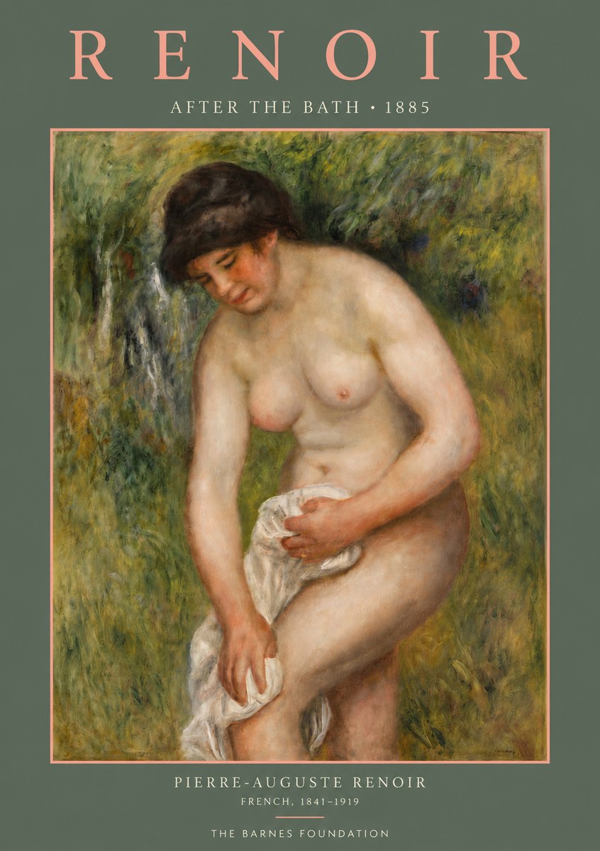 Renoir After the Bath No4 - Plakát