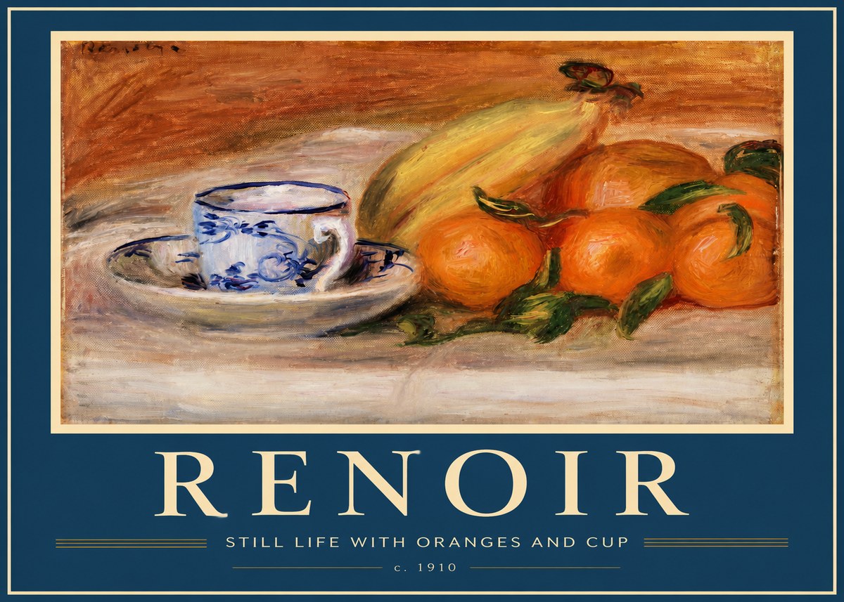 Renoir Still Life with Oranges and Cup No2 - Plakát