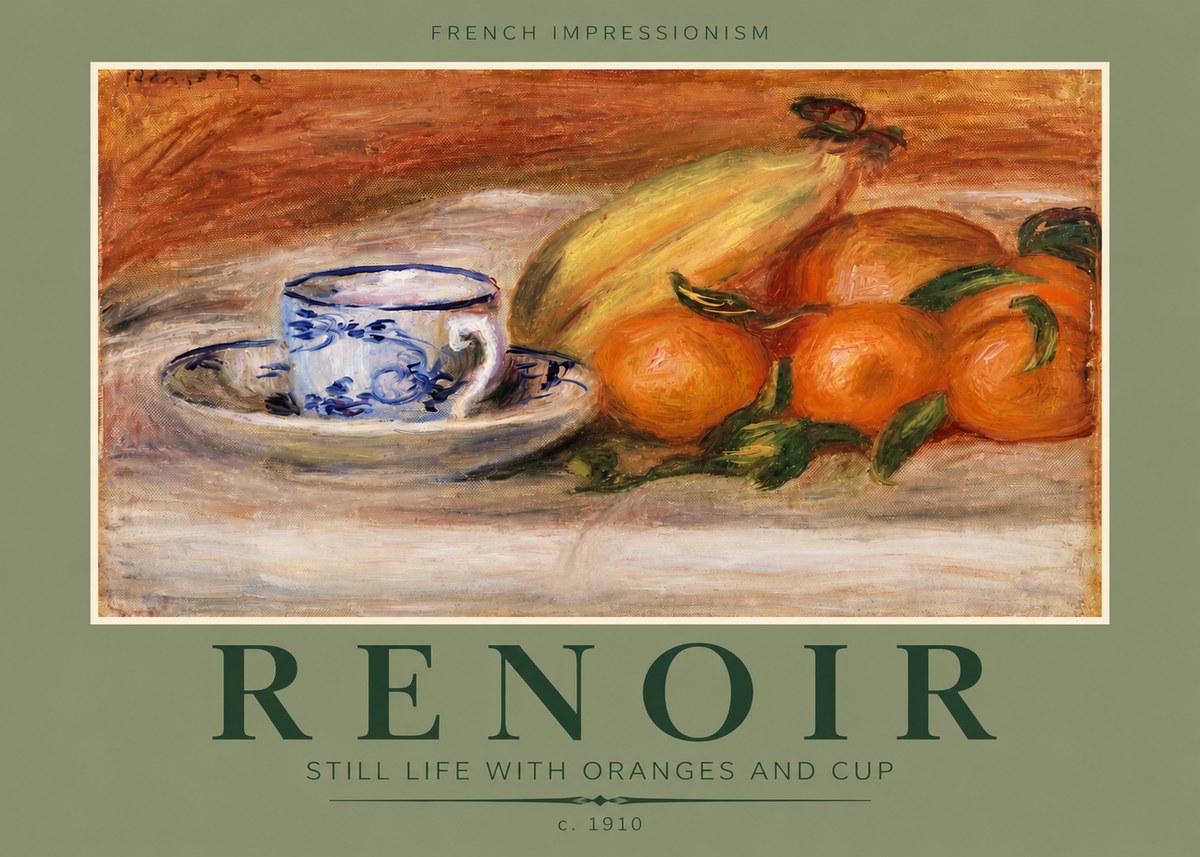 Renoir Still Life with Oranges and Cup No4 - Plakát