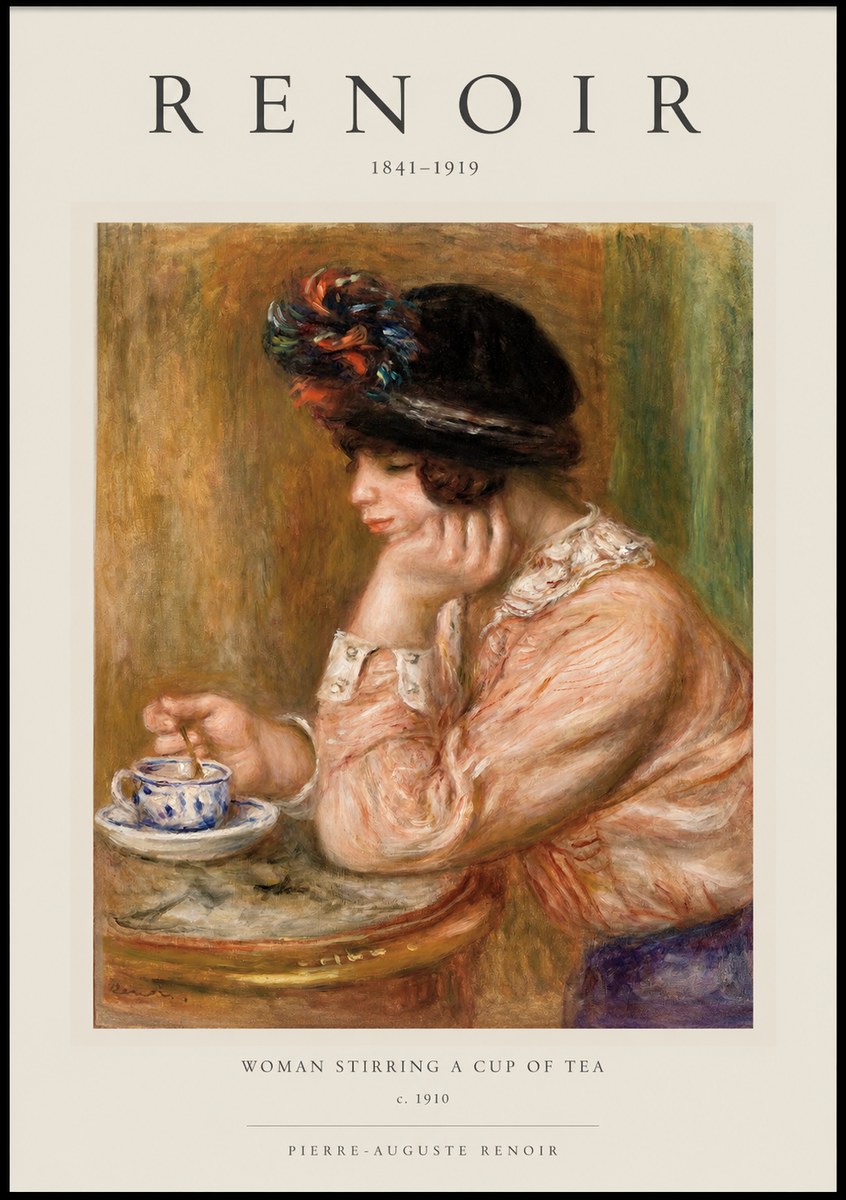 Renoir Woman Stirring a Cup of Tea No1 - Plakát