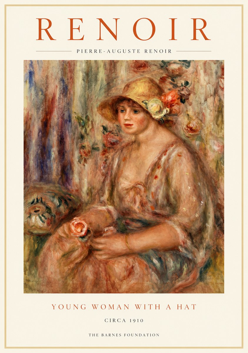 Renoir Young Woman with a Hat No1 - Plakát