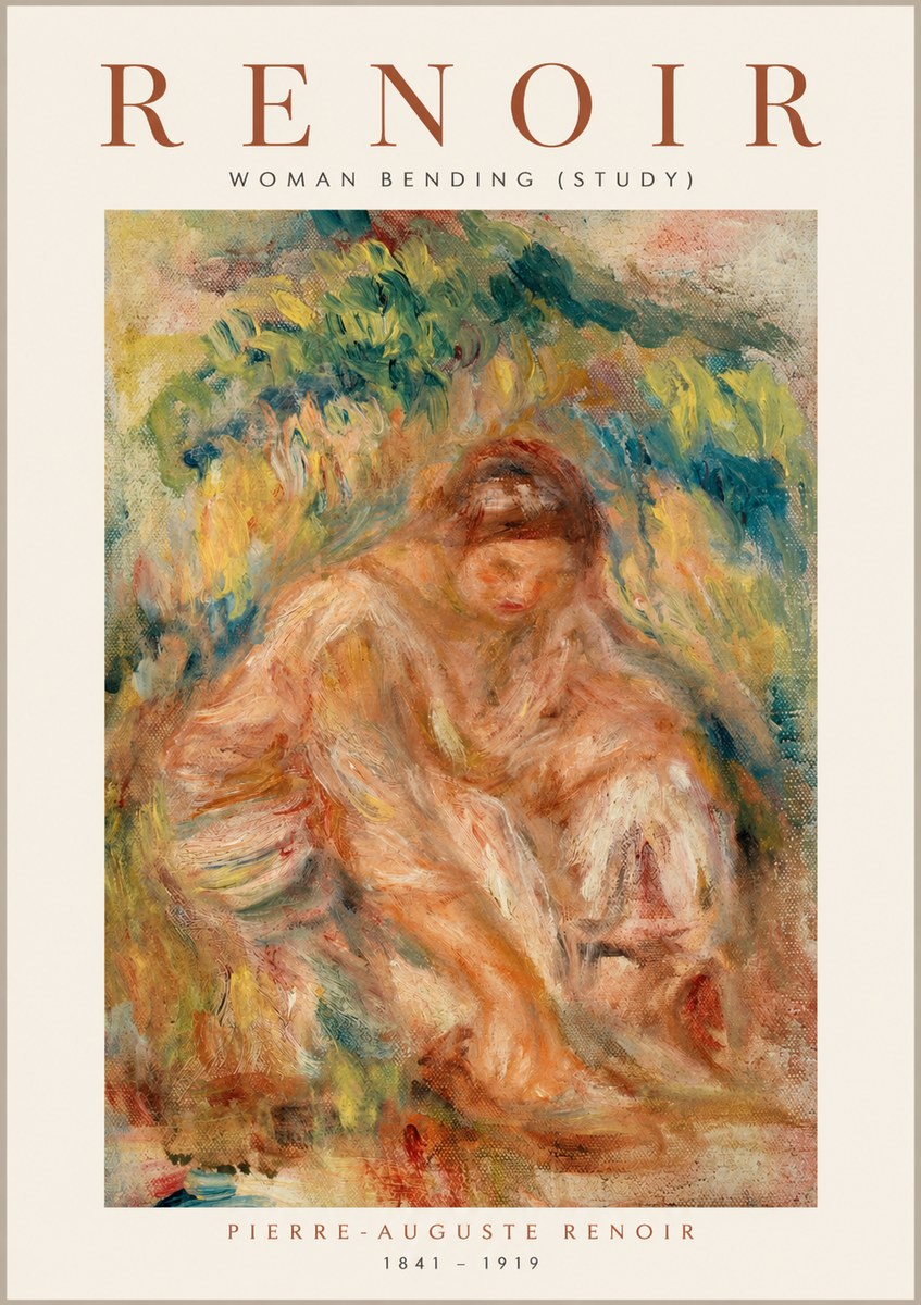 Renoir Woman Bending (Study) No1 - Plakát