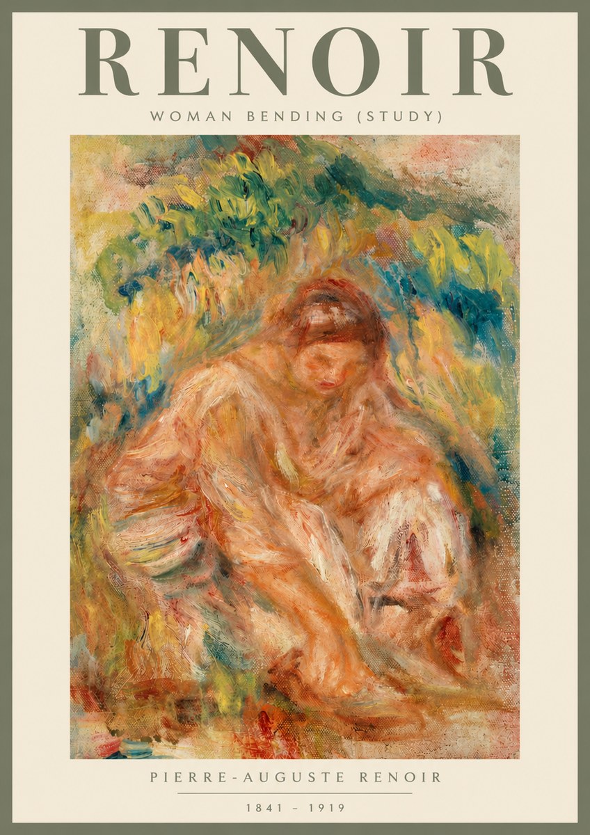 Renoir Woman Bending (Study) No3 - Plakát
